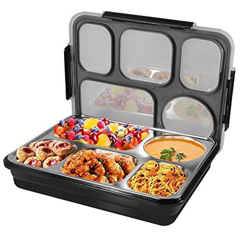 stainless steel lunch box with 5 compartments|small stainless steel lunch containers.